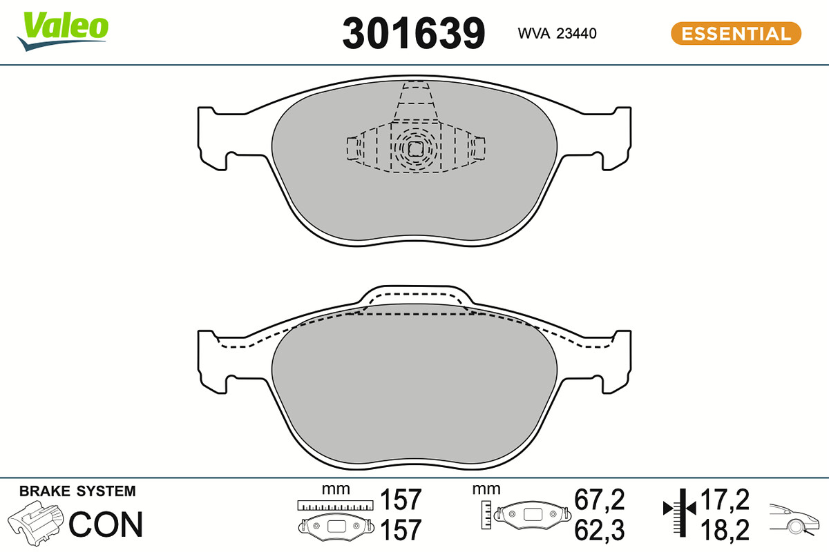 Jogo de 4 pastilhas de travão VALEO ref. 301639